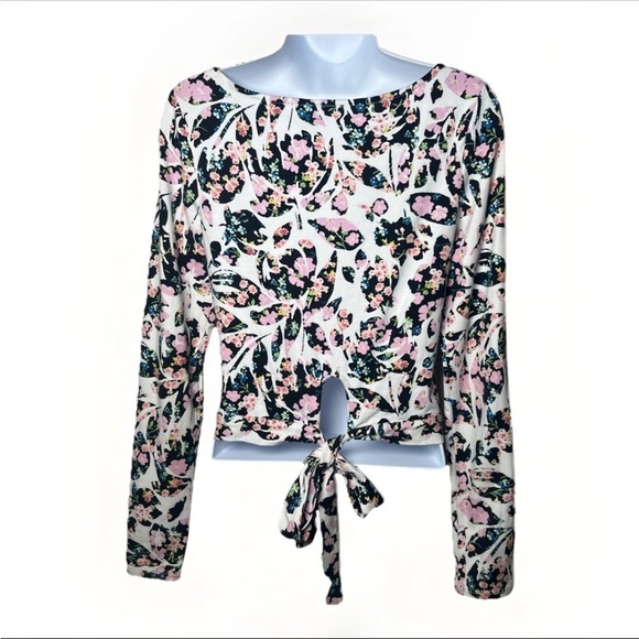 Guess Pink and White Long Sleeve Fitted Blouse Small Pink Lightweight - Picture 3 of 5